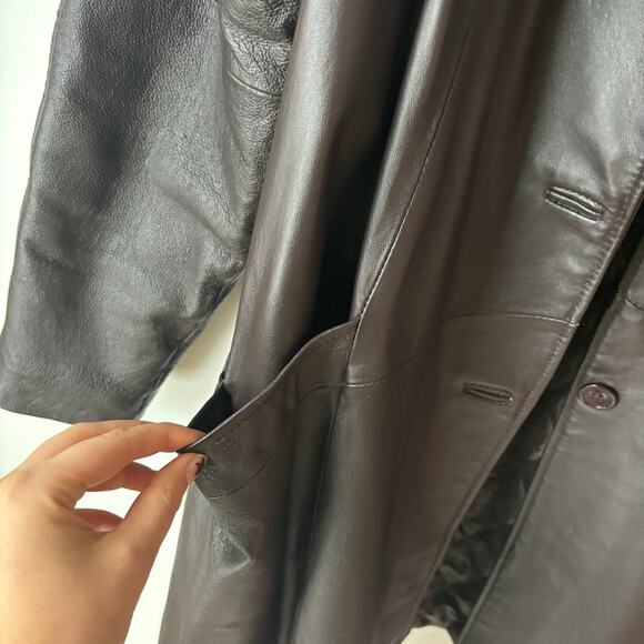 Excelled Collection Leather Trench Coat - Picture 5 of 10